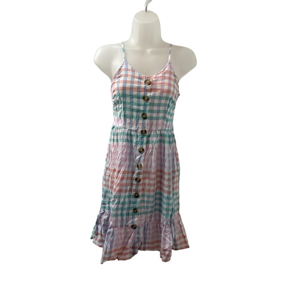 Japna Dresses & Skirts - Japna Multicolor Plaid Midi Summer Dress XS